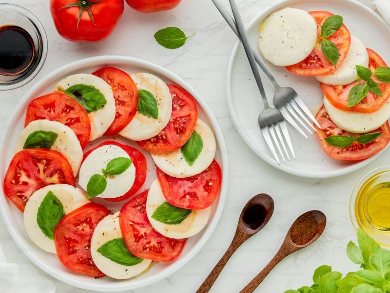 Tomato and Mozzarella Salad with Basil Pesto